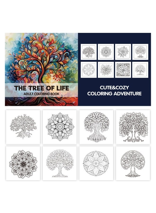 كابسترو مجموعة كتب تلوين مفصلة - 24 تصميمًا فريدًا للتلوين الإبداعي والاسترخاء | كتاب تلوين مصور للإبداع في المنزل وبعيدًا عن الشاشات - بموضوع شجرة الحياة - Image 4